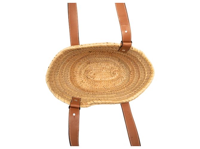 Borsa Tote LOEWE Beige Small Raffia Anagram - vista 4