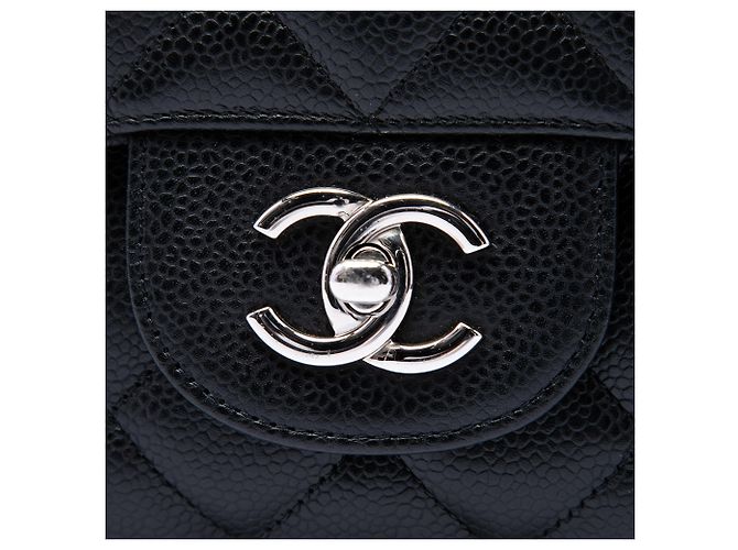 Chanel Black Jumbo Classic Caviar Single Flap Nero - vista 5