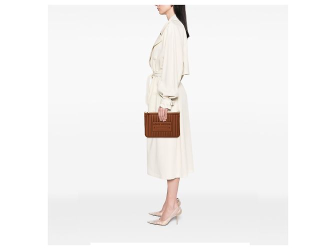 Pochette Louis Vuitton Neverfull Inside Out MM in pelle di vitello marrone - vista 6