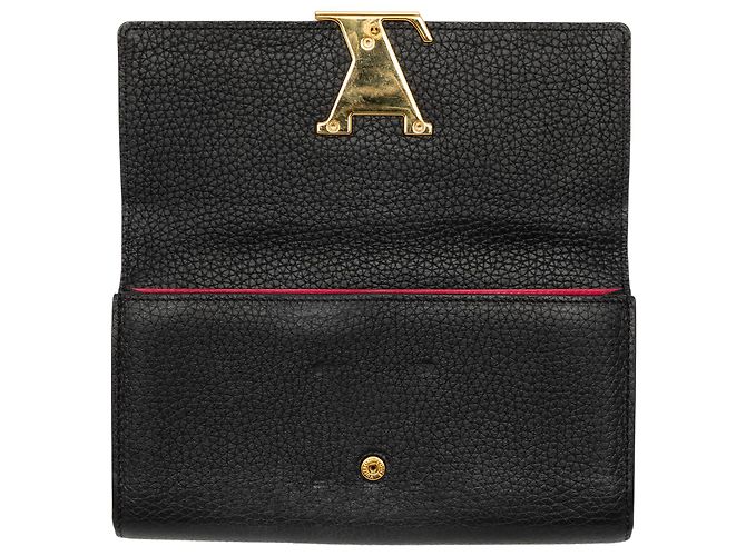 Portefeuille long Capucines en cuir Taurillon noir Louis Vuitton - vue 9
