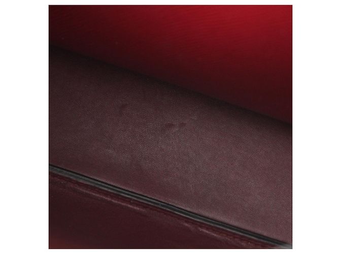 Prada Red Medium Saffiano Cuir Double Satchel Rosso Bordò - vista 7