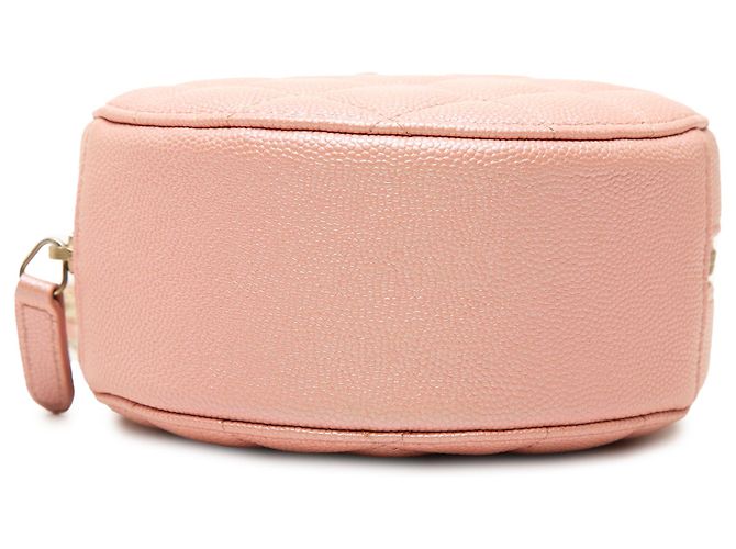Chanel Pink CC gesteppte iridisierende Caviar Rund-Clutch mit Kette - Ansicht 3