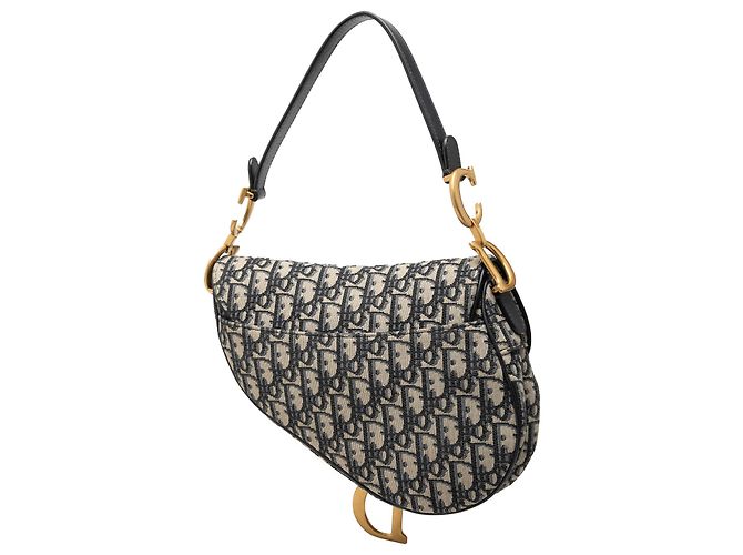 Borsa Saddle in tela Dior Blue Oblique - vista 2