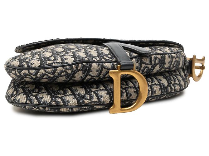 Borsa Saddle in tela Dior Blue Oblique - vista 3