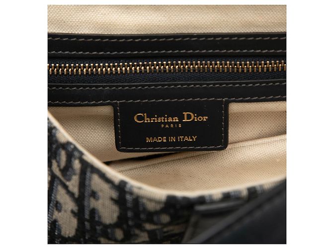 Borsa Saddle in tela Dior Blue Oblique - vista 5