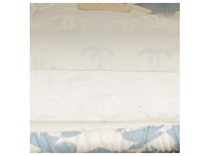 Borsa a Spalla Chanel Blue CC Clover Printed Canvas Blu chiaro - vista 4