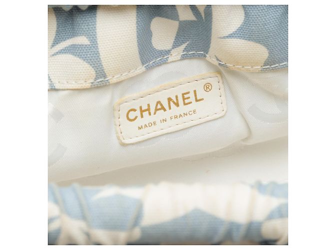 Borsa a Spalla Chanel Blue CC Clover Printed Canvas Blu chiaro - vista 5