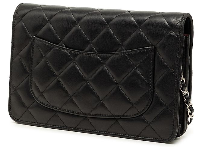 Cartera Chanel Black CC Quilted Lambskin Wallet On Chain Negro - vista 2