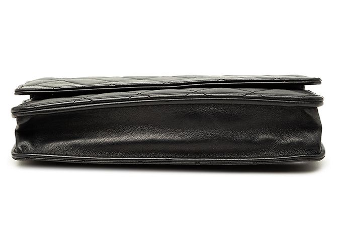Cartera Chanel Black CC Quilted Lambskin Wallet On Chain Negro - vista 3