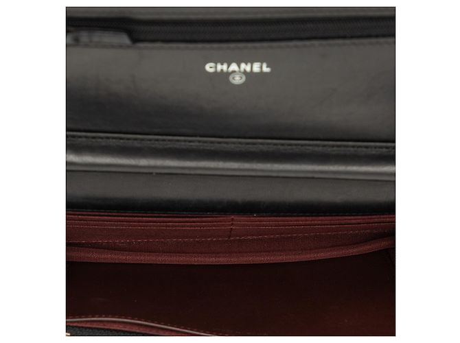 Cartera Chanel Black CC Quilted Lambskin Wallet On Chain Negro - vista 4