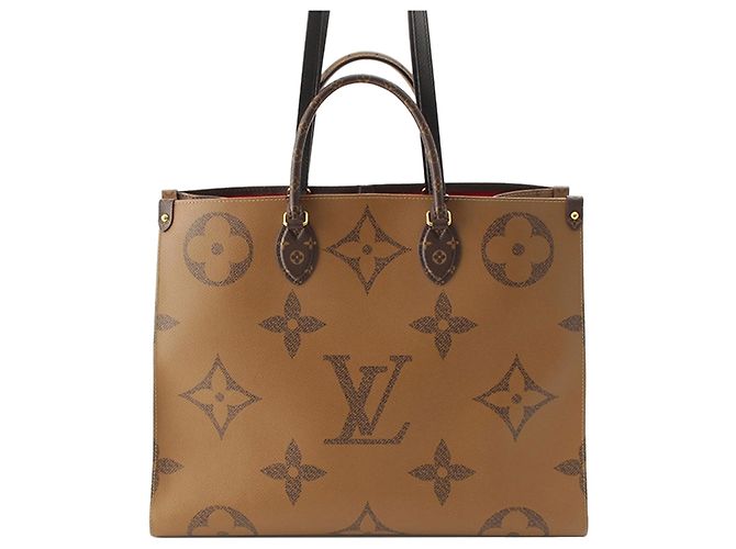 Louis Vuitton Marrone Monogram Reverse Giant OnTheGo GM - vista 3