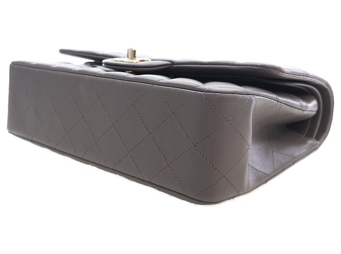 Chanel Gray Medium Classic Lambskin Double Flap Castaño Gris antracita - vista 5