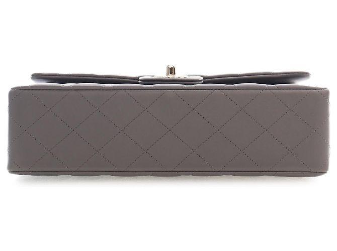 Chanel Gray Medium Classic Lambskin Double Flap Castaño Gris antracita - vista 7