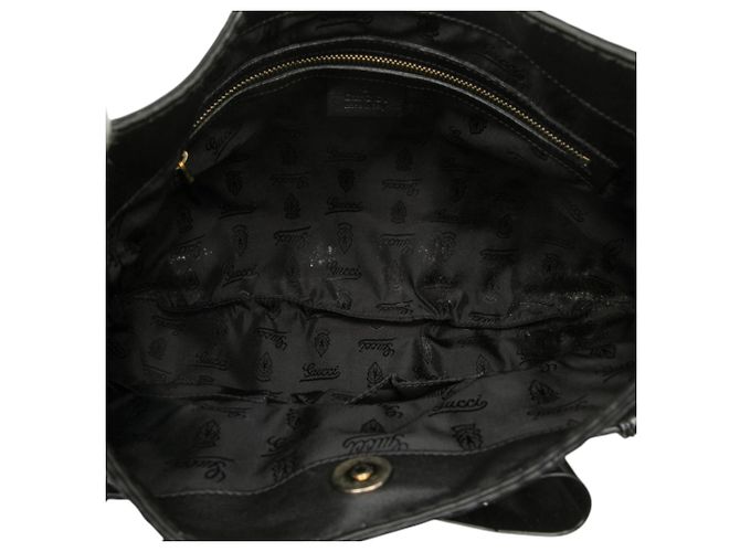 Gucci Black Medium Coated Canvas Dialux Queen Hobo Nero - vista 4
