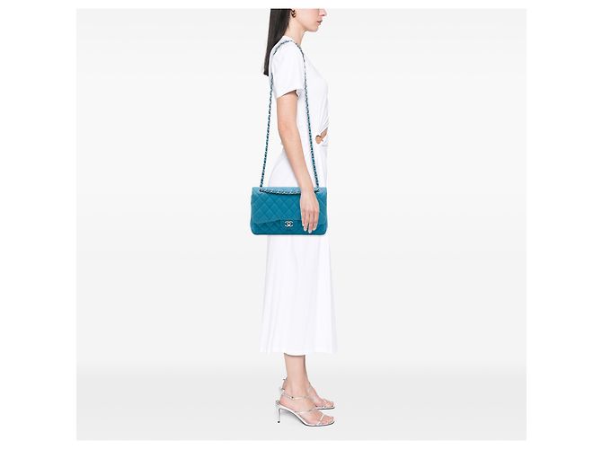Chanel Blue Jumbo Classic Caviar Double Flap - vista 6