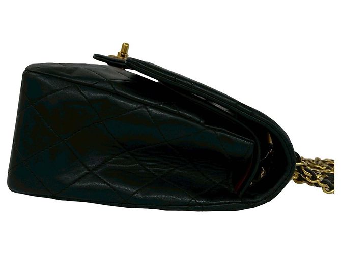 Chanel Black Medium Classic Lambskin Double Flap Nero - vista 5