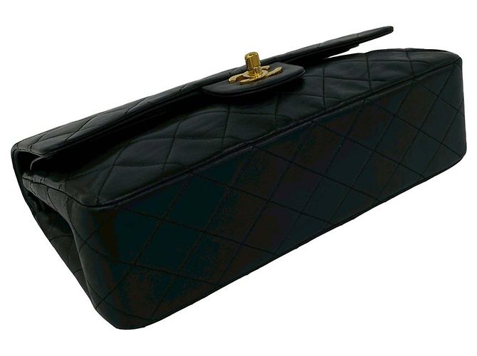 Chanel Black Medium Classic Lambskin Double Flap Nero - vista 6