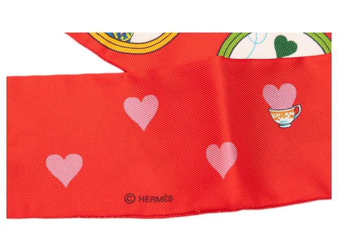 Hermès Twilly Seidentuch Red Tea Time Rot - Ansicht 4