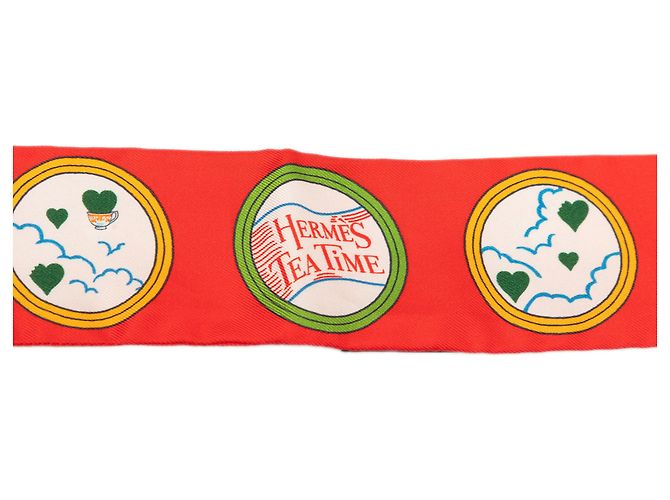 Hermès Twilly Seidentuch Red Tea Time Rot - Ansicht 5
