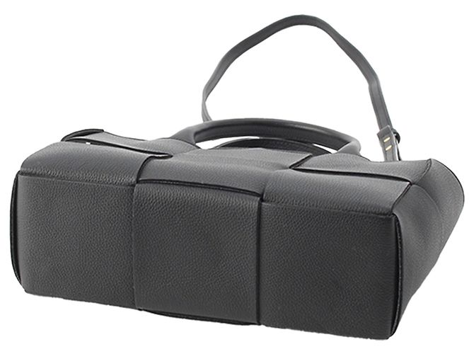 Bottega Veneta Tote Arco Mini in agnello nero con intreccio - vista 3