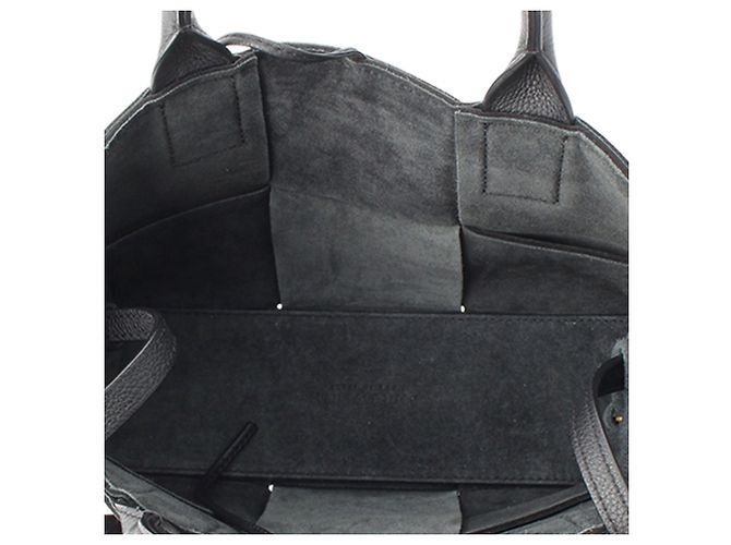 Bottega Veneta Tote Arco Mini in agnello nero con intreccio - vista 4