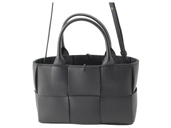 Bottega Veneta Tote Arco Mini in agnello nero con intreccio - vista 5