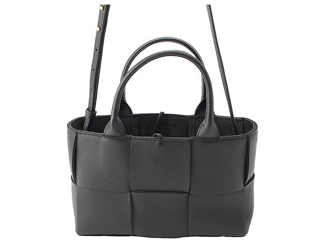 Bottega Veneta Tote Arco Mini in agnello nero con intreccio - vista 6