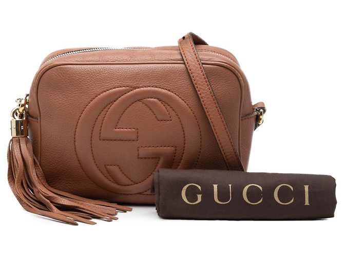 Gucci Soho Disco Umhängetasche aus braunem Kalbsleder - Ansicht 9