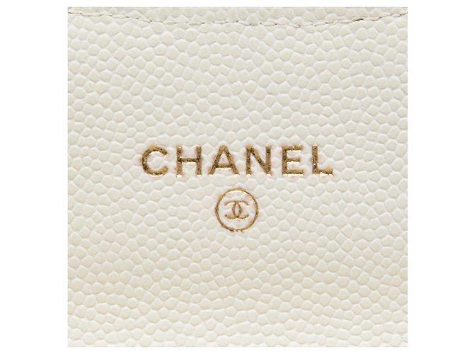 Clutch Chanel White Mini Quilted Caviar Con Catena Bianco - vista 5