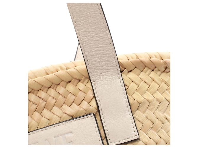 Borsa Tote LOEWE Beige Small Raffia Anagram - vista 6