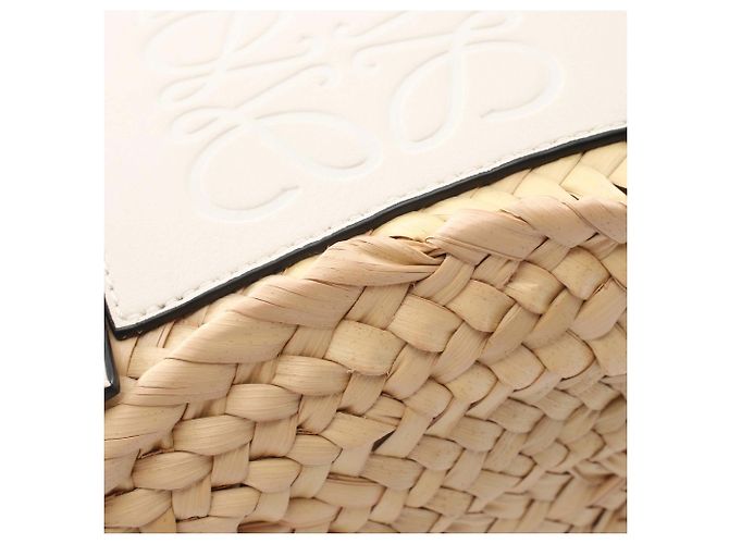 Borsa Tote LOEWE Beige Small Raffia Anagram - vista 8