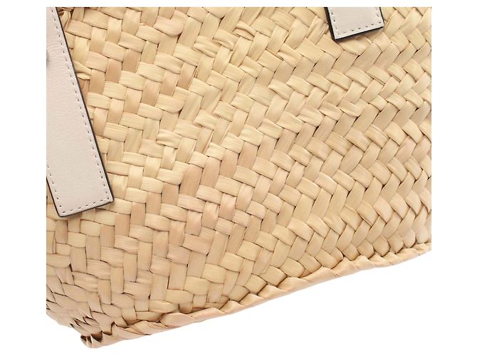 Borsa Tote LOEWE Beige Small Raffia Anagram - vista 9