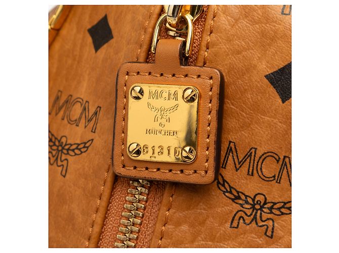 Mochila Rabbit Zoo Doll em couro de bezerro marrom e canvas revestido Visetos MCM - vista 5