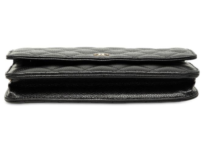 Wallet On Chain Cartera Chanel Black CC Quilted Caviar con Cadena Negro - vista 3