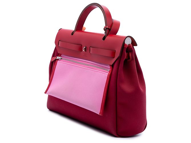 Hermès Red Toile Verso Herbag Zip 31 Rosso - vista 2
