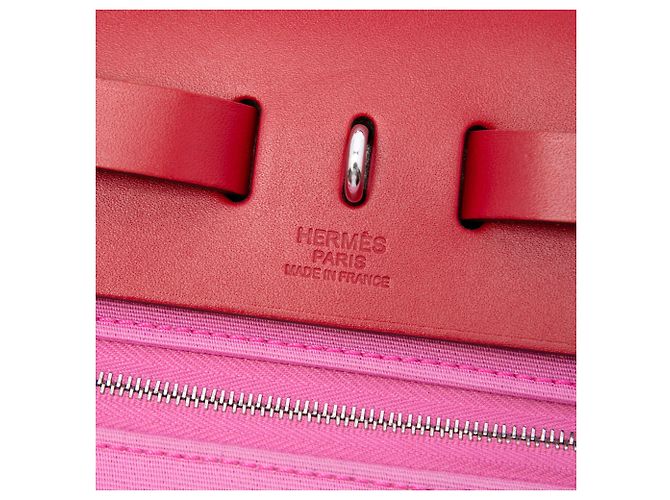 Hermès Red Toile Verso Herbag Zip 31 Rosso - vista 5