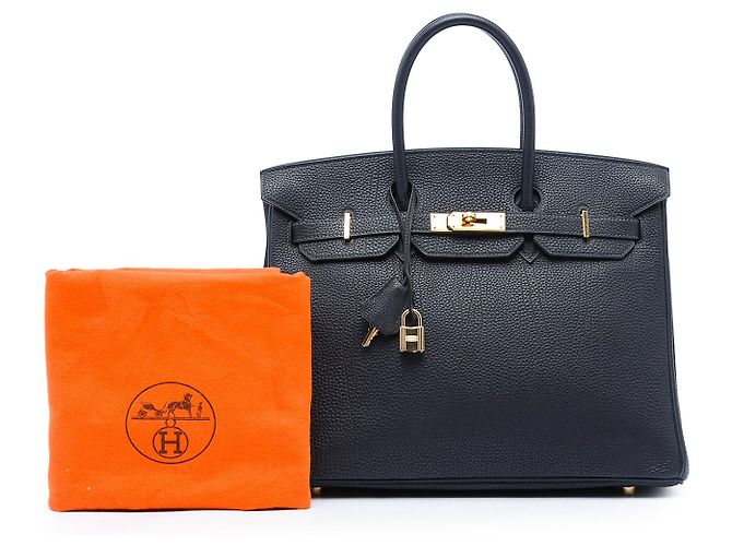 Hermès Blue Togo Birkin Retourne 35 Blu navy - vista 7