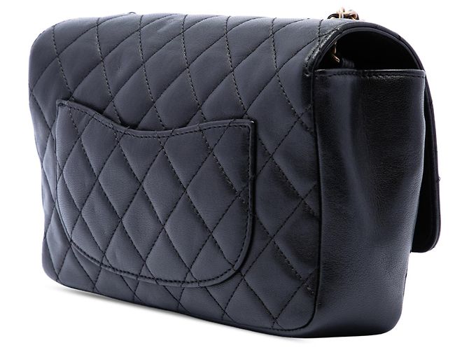 Chanel Black Medium Quilted Lambskin Private Affair Camellia Flap Nero - vista 2