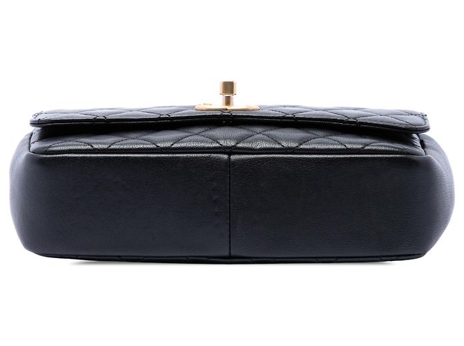 Chanel Black Medium Quilted Lambskin Private Affair Camellia Flap Nero - vista 3