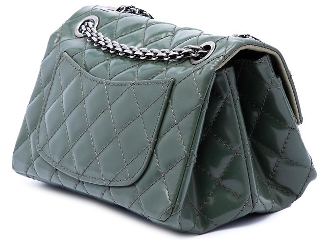 Chanel Green Quilted Patent Reissue 2.55 Double Compartment Single Flap 224 Verde Verde scuro - vista 2