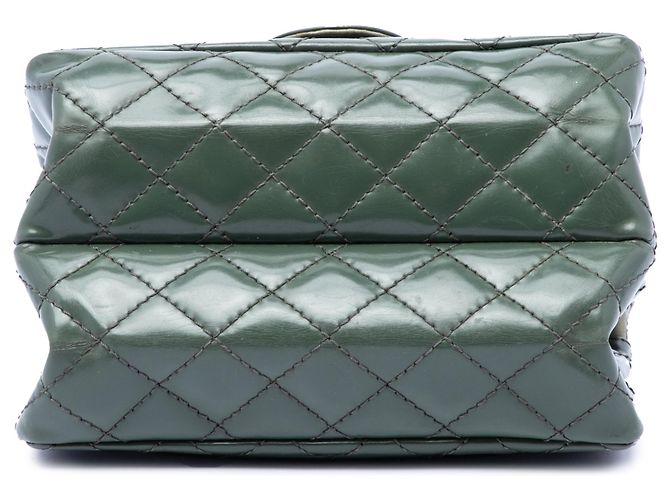 Chanel Green Quilted Patent Reissue 2.55 Double Compartment Single Flap 224 Verde Verde scuro - vista 3