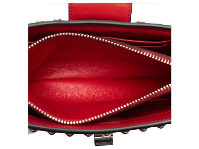 Clutch Elektra con chiusura a turnover in pelle di vitello borchiata rossa Prada Rosso - vista 4