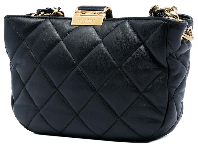Borsa Hobo Chanel Black CC in agnello trapuntato con catena Nero - vista 2