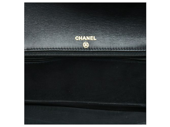 Wallet On Chain Portafoglio con Catena Chanel Black CC Caviar Nero - vista 4