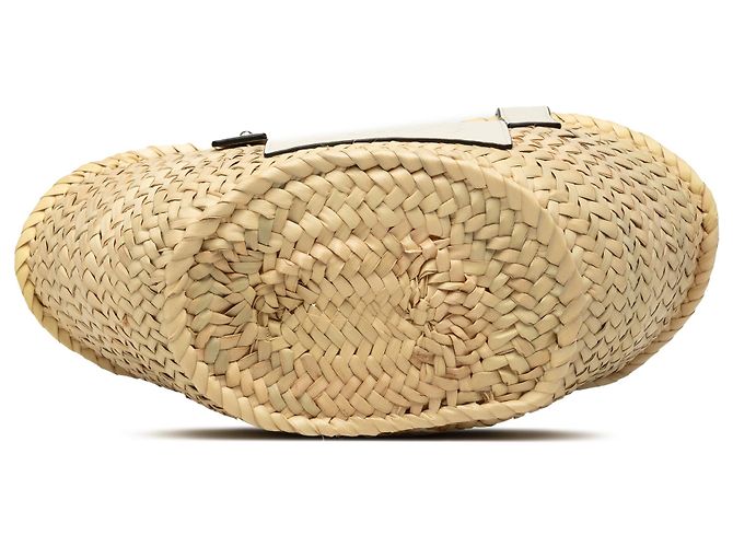 LOEWE Beige Small Raffia Anagram Basket Tote - view 3