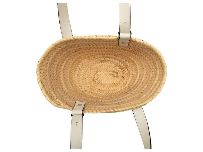 LOEWE Beige Small Raffia Anagram Basket Tote - view 4