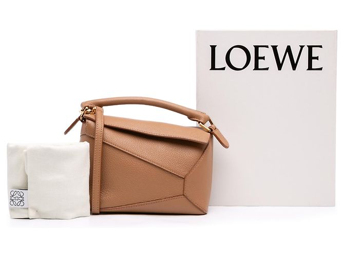 LOEWE Borsa Mini Puzzle in pelle di vitello marrone - vista 7