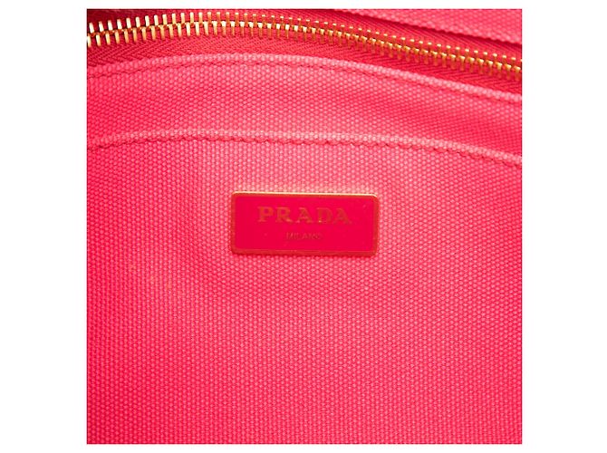 Prada Pink Small Canvas Canapa Logo Tote - Ansicht 5