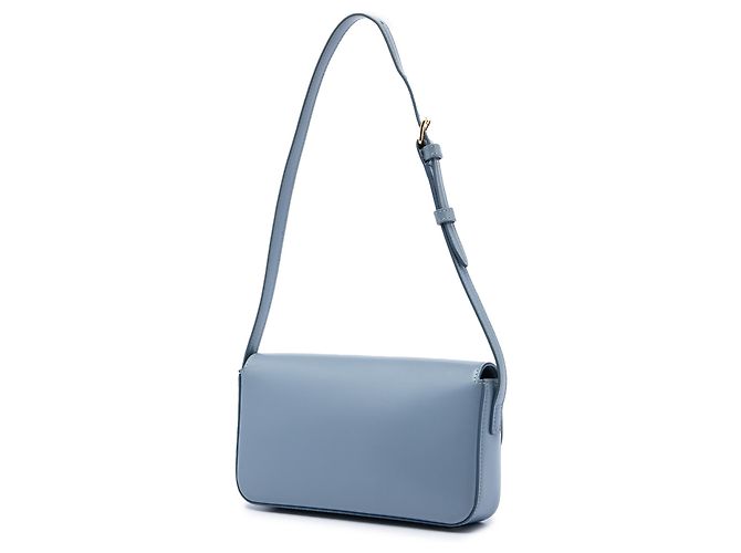 Céline Borsa a tracolla Celine Triomphe Claude in pelle di vitello lucida blu Blu chiaro - vista 2