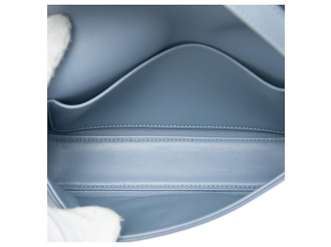 Céline Borsa a tracolla Celine Triomphe Claude in pelle di vitello lucida blu Blu chiaro - vista 4